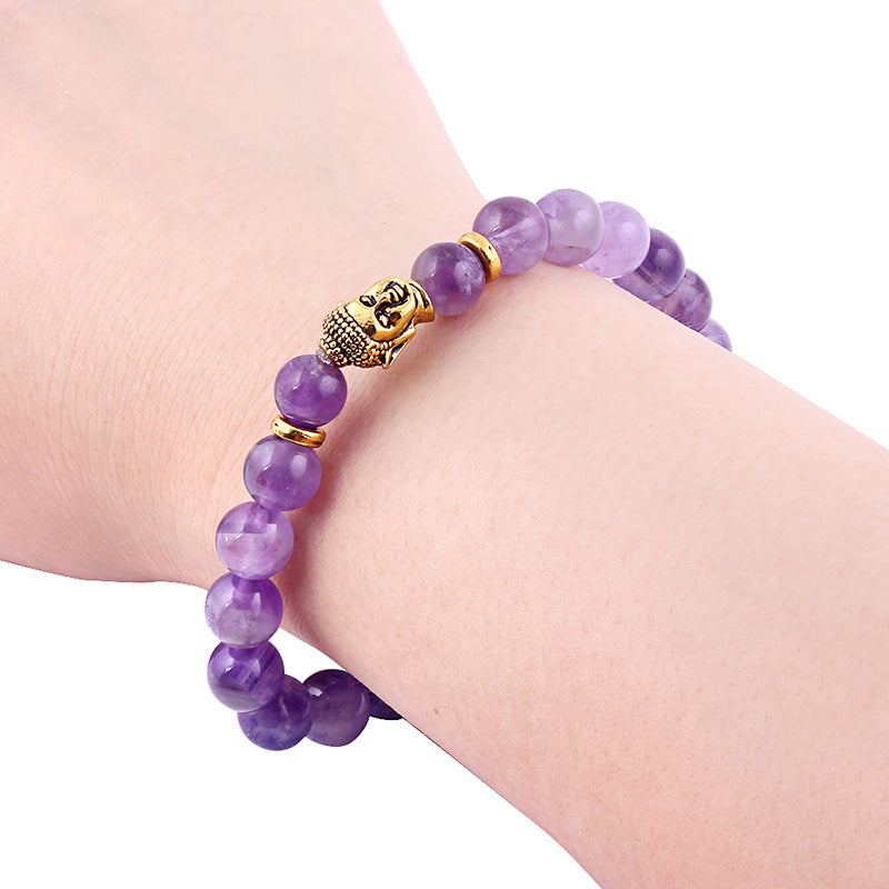 Amethyst Buddha Head Bracelet