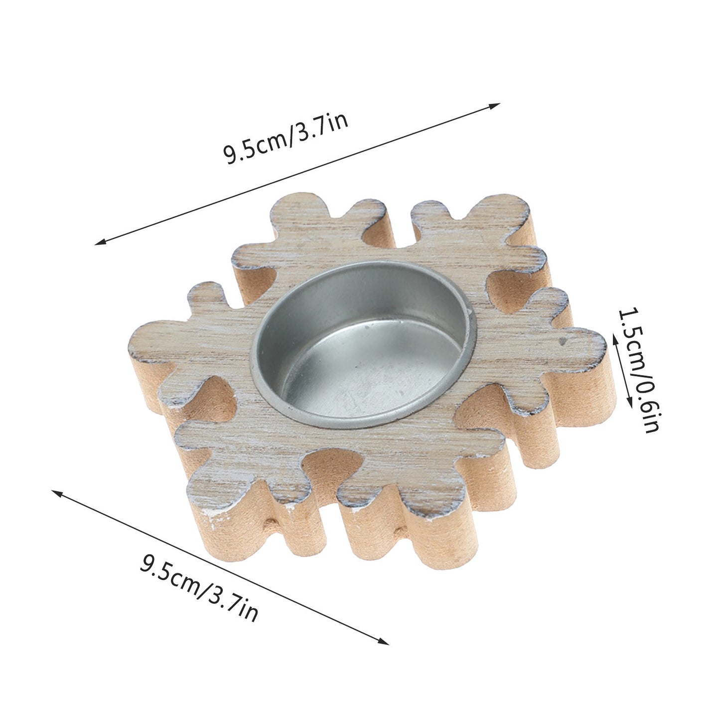Christmas Nordic Wood Snowflake Candleholder