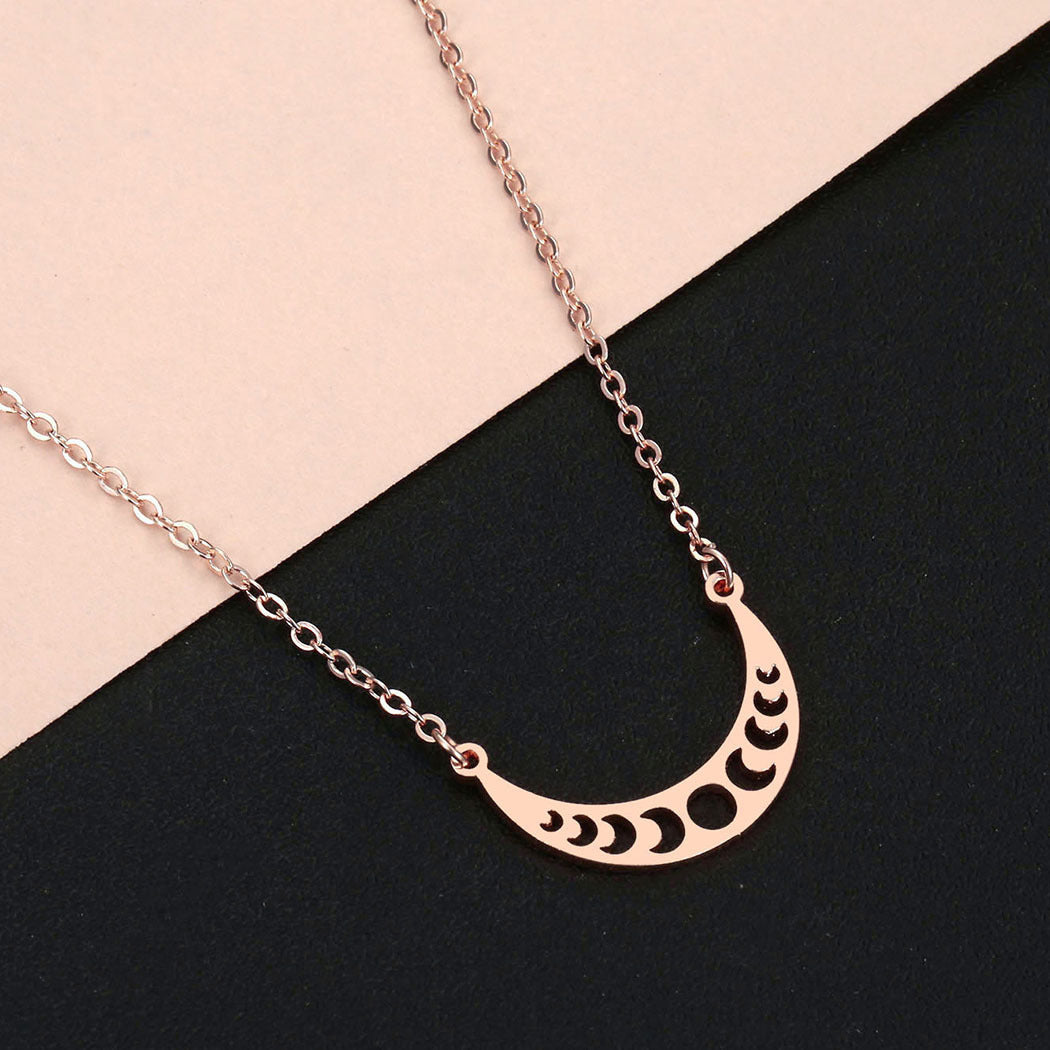 Stainless Steel Moon Phase Pendant