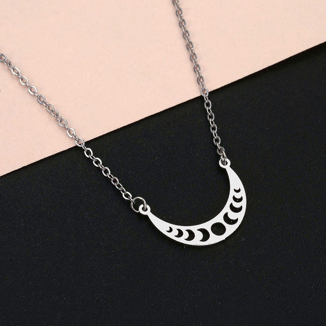 Stainless Steel Moon Phase Pendant