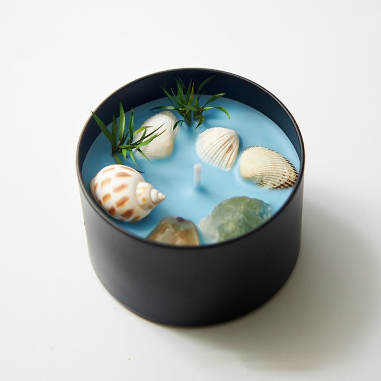 Crystal & Dried Flower Candle