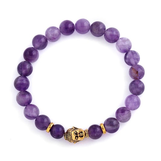 Amethyst Buddha Head Bracelet