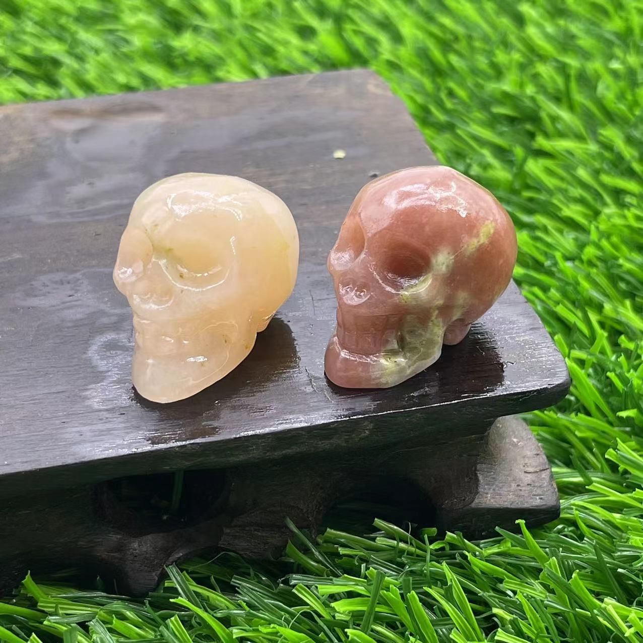 Natural Stone, Mini Carved Skull Semi-precious