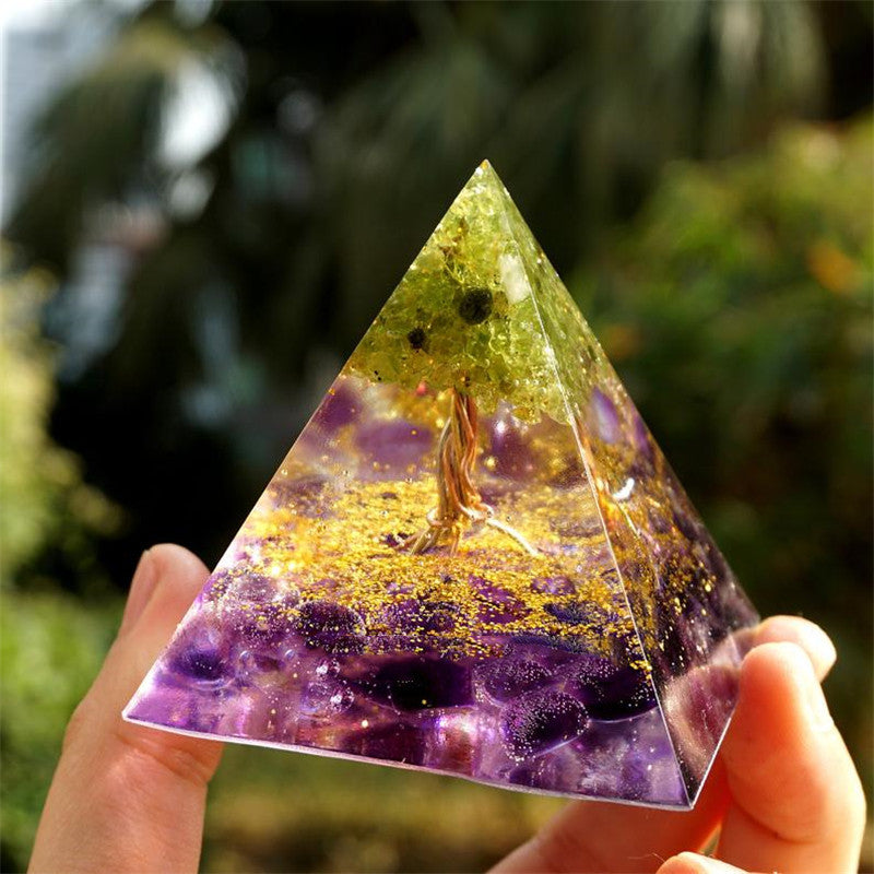 Orgonite & Crystal Resin Pyramid (8 designs)