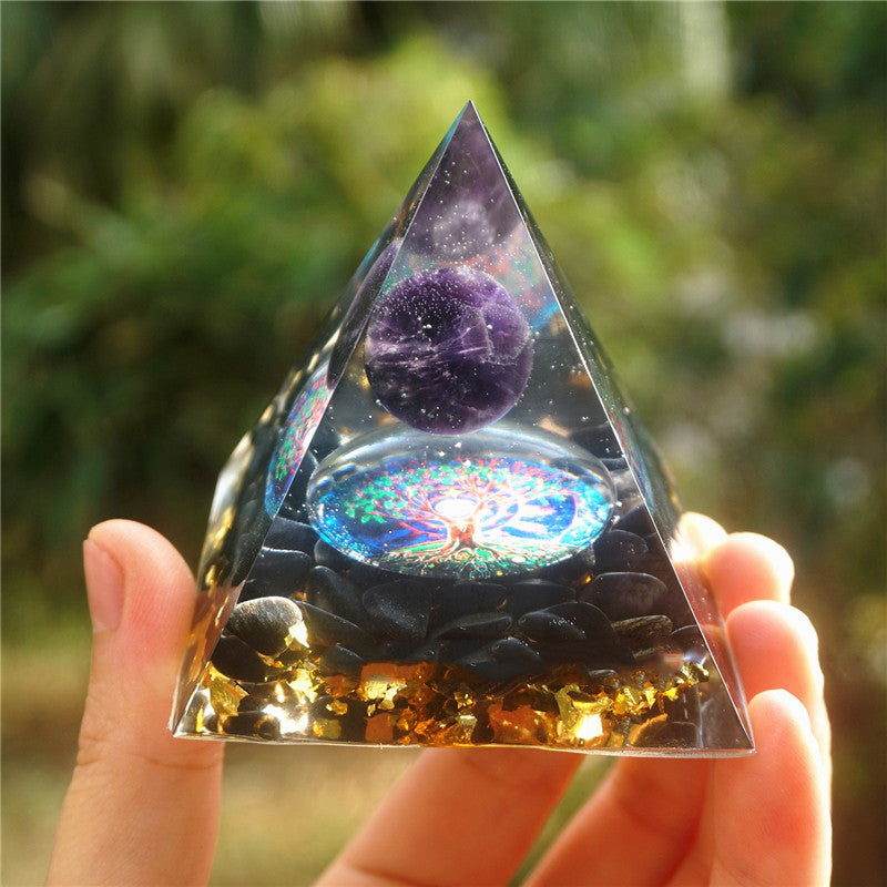 Orgonite & Crystal Resin Pyramid (8 designs)