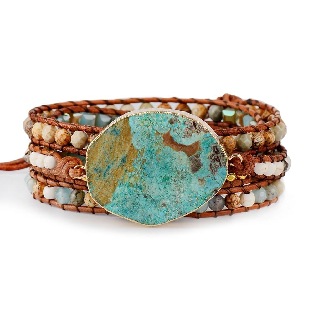 Boho Leather Beaded Wrap Bracelet (4 styles)