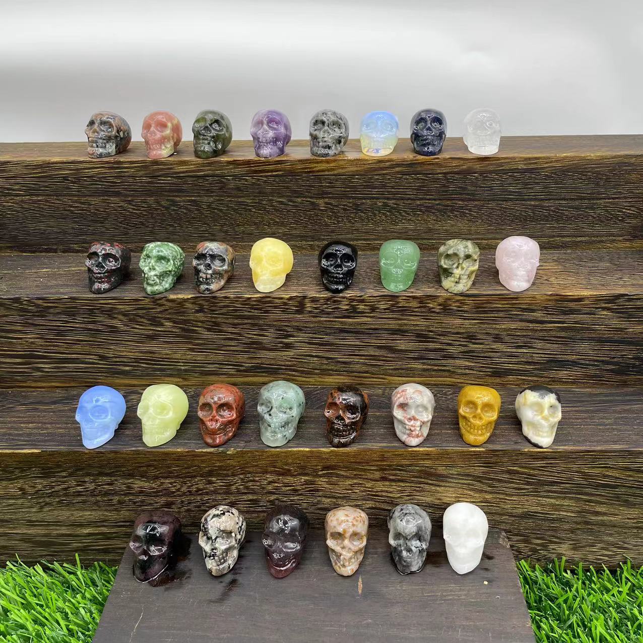 Natural Stone, Mini Carved Skull Semi-precious