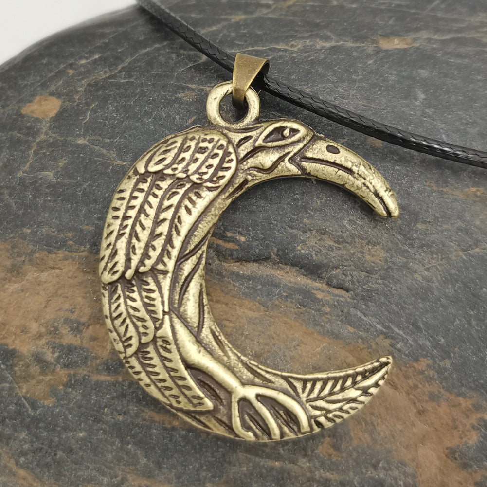 Nordic Raven Amulet – Celtic Metal Pendant of Odin’s Messengers