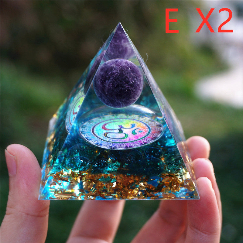 Orgonite & Crystal Resin Pyramid (8 designs)