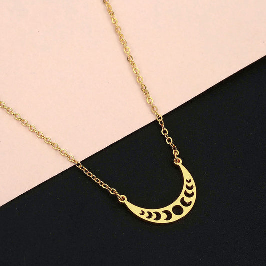 Stainless Steel Moon Phase Pendant