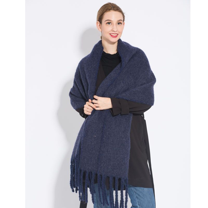 Chunky Plaid Fringe Scarf