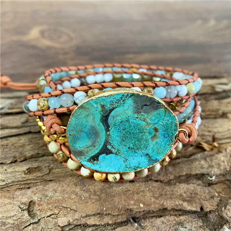 Boho Leather Beaded Wrap Bracelet (4 styles)