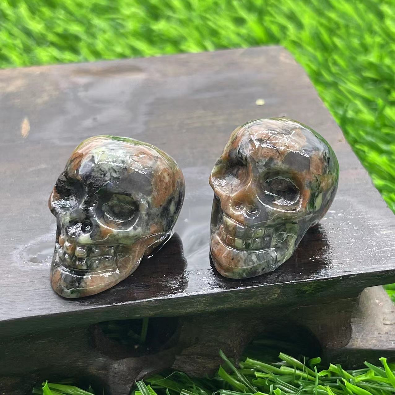 Natural Stone, Mini Carved Skull Semi-precious