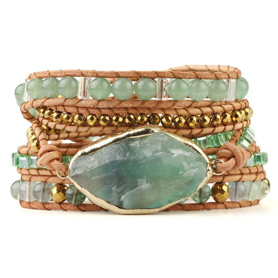 Boho Leather Beaded Wrap Bracelet (4 styles)