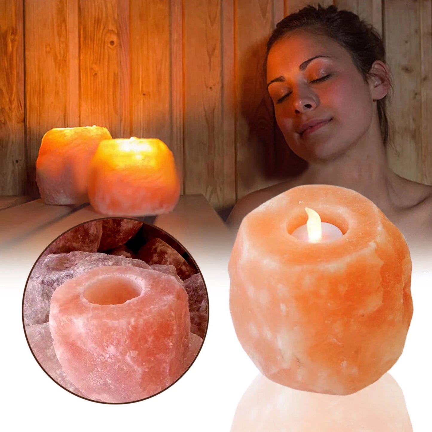 Mineral Crystal Salt Candle Holder