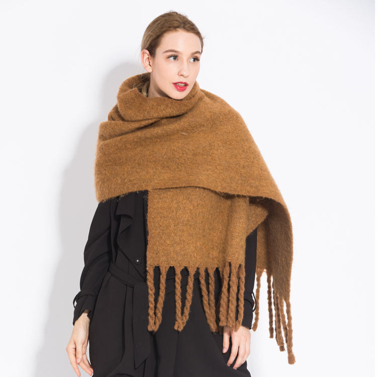 Chunky Plaid Fringe Scarf
