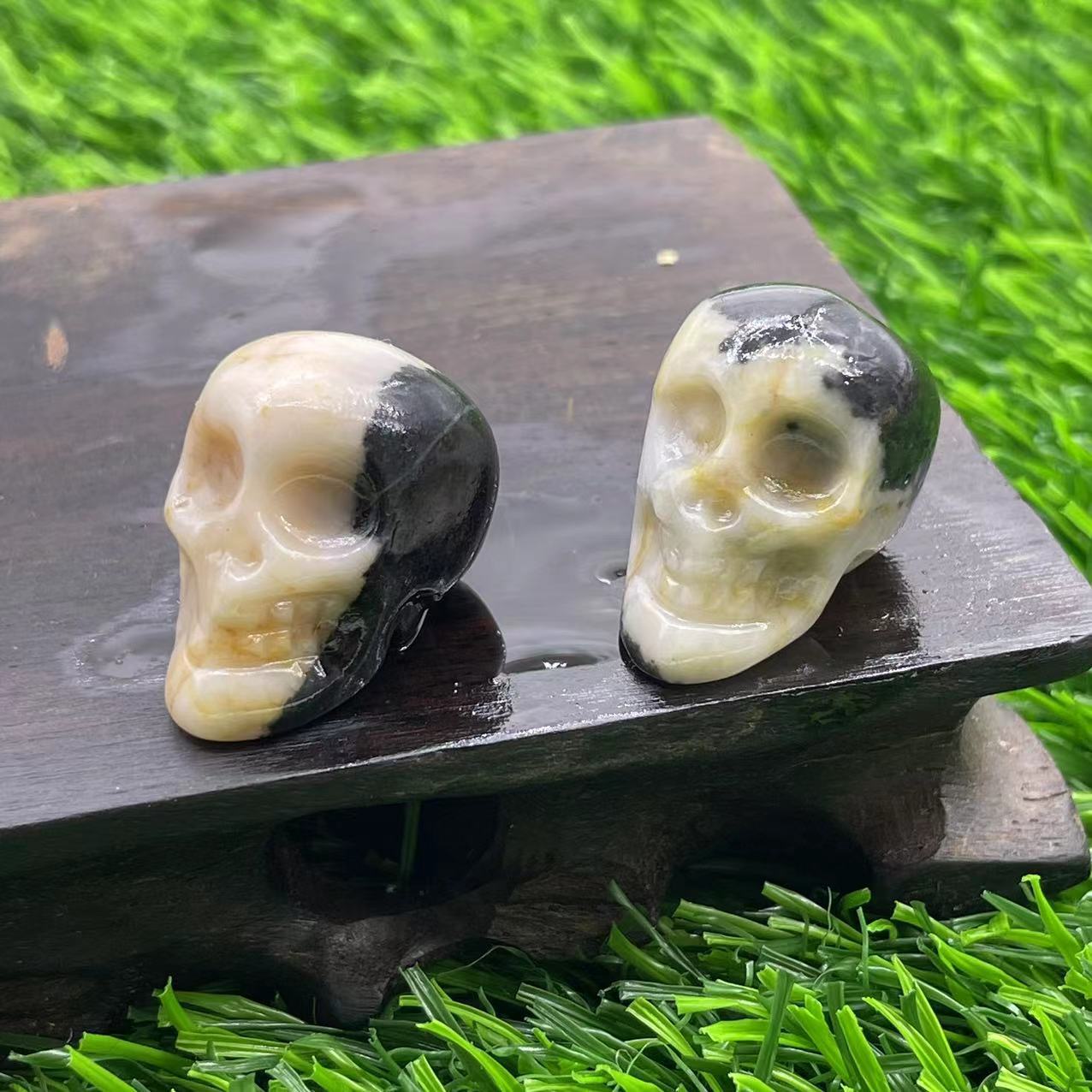 Natural Stone, Mini Carved Skull Semi-precious