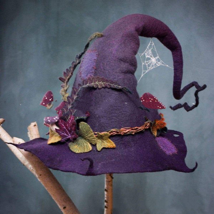 Pointed Wool Felt Witch Hat