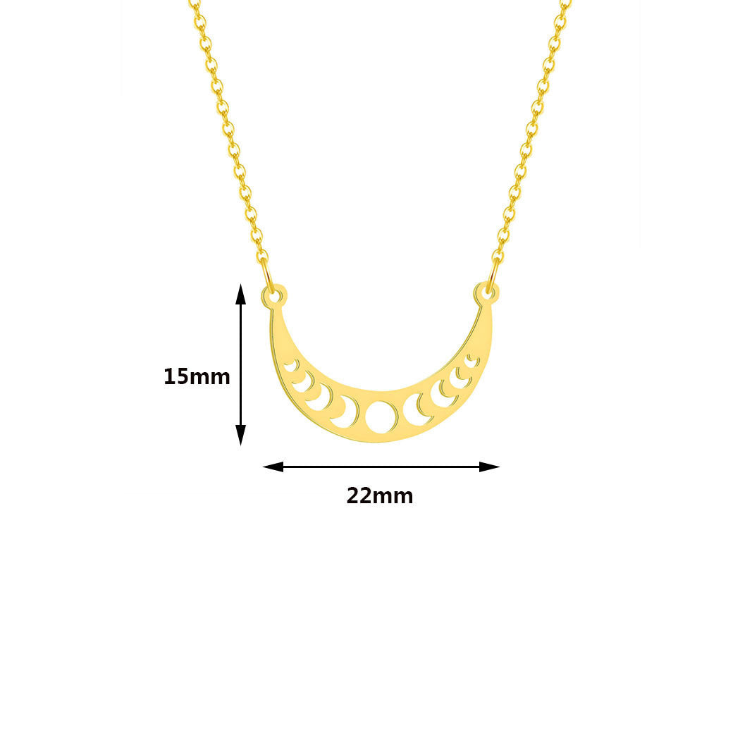 Stainless Steel Moon Phase Pendant