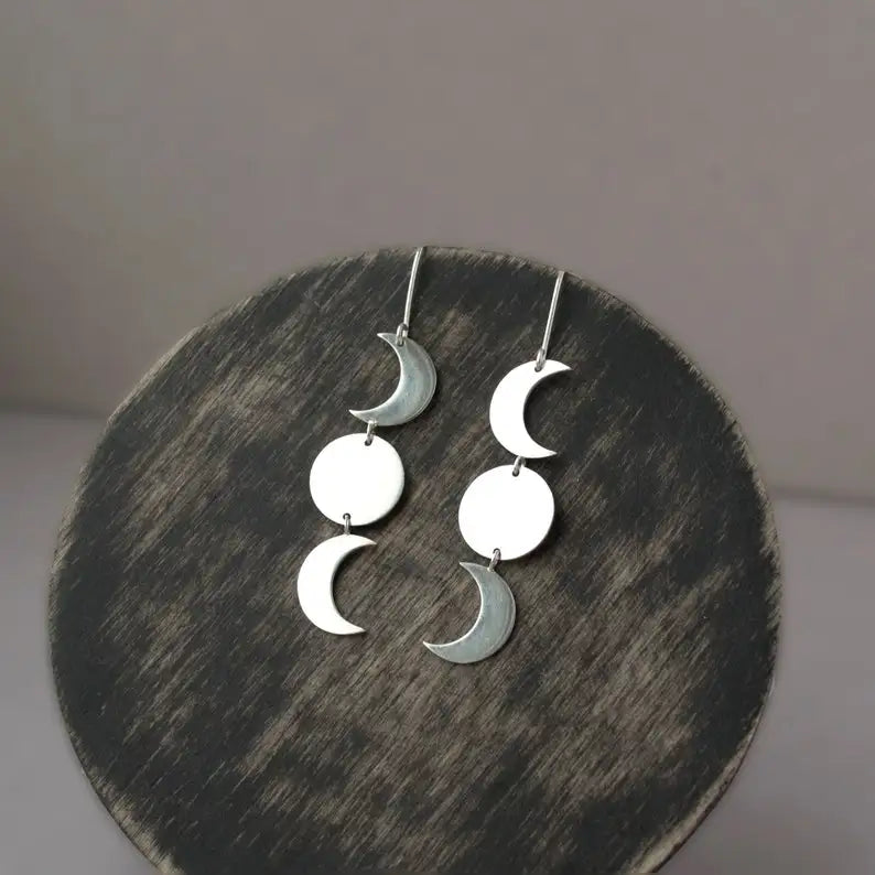 Triple Goddess Moon Phase Earrings