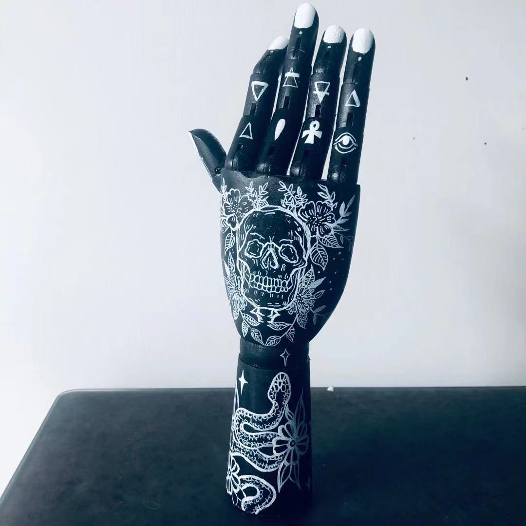 Hand Painted Vintage Wood Hand