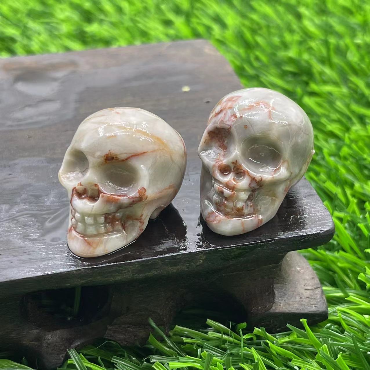 Natural Stone, Mini Carved Skull Semi-precious