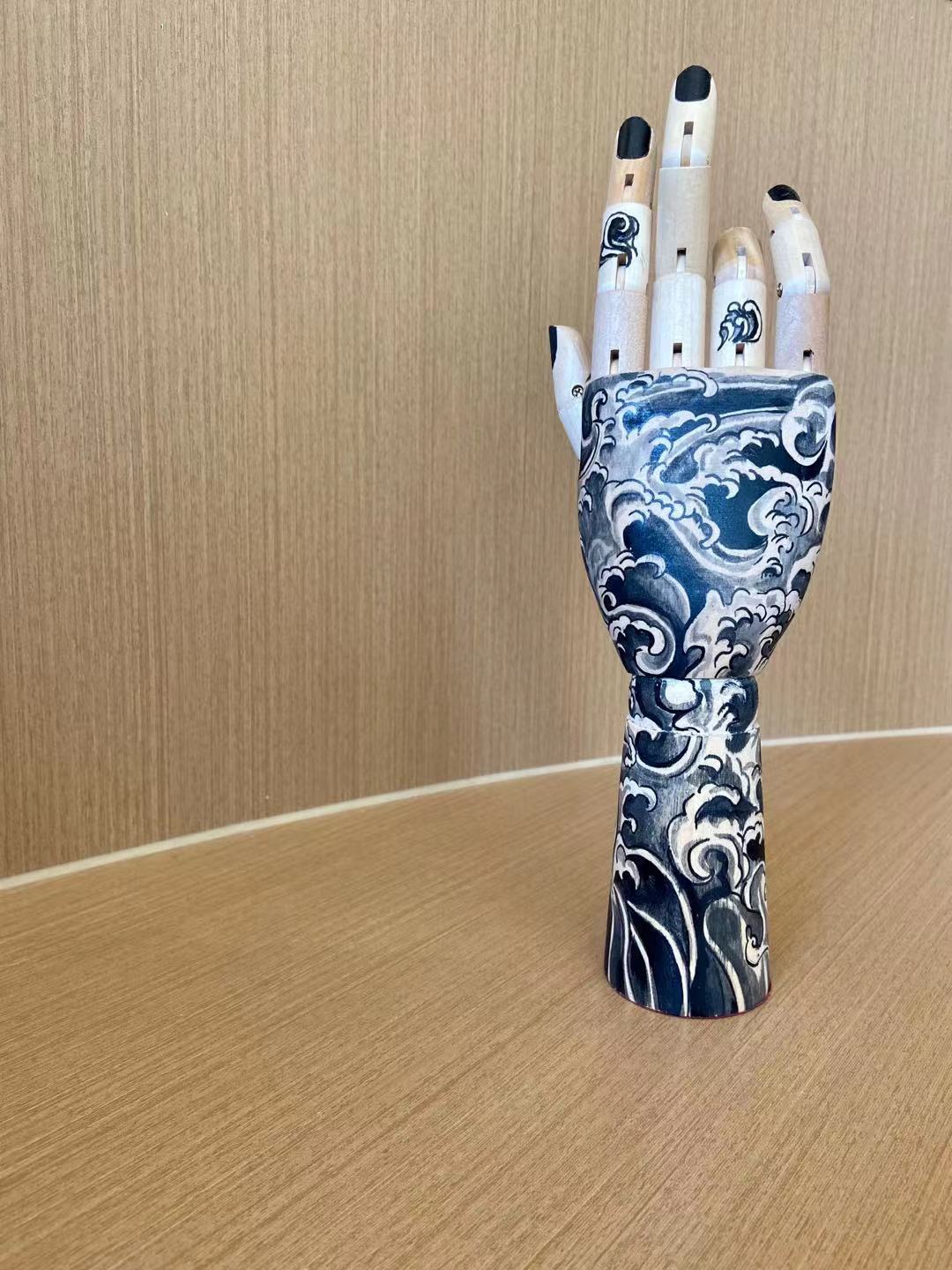 Hand Painted Vintage Wood Hand