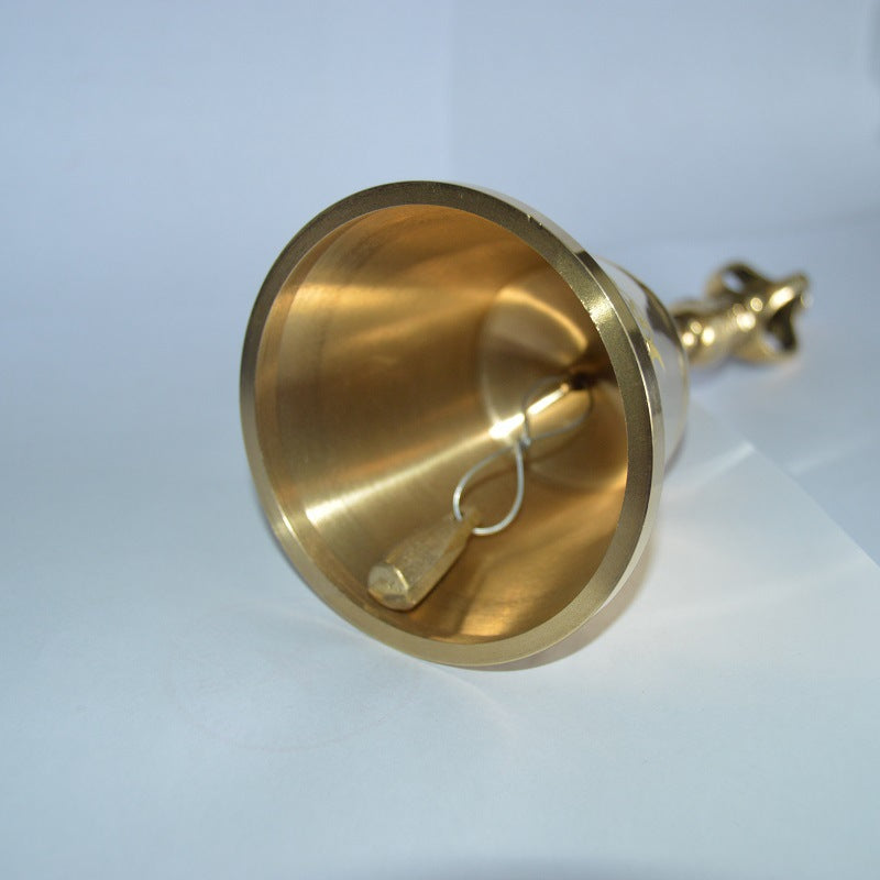 Brass Ritual Altar Bell | Pentagram Moon Design | Witchcraft & Cleansing Tool