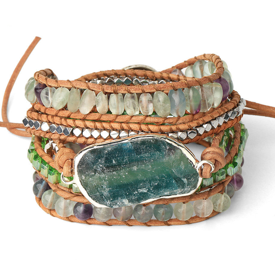 Boho Leather Beaded Wrap Bracelet (4 styles)