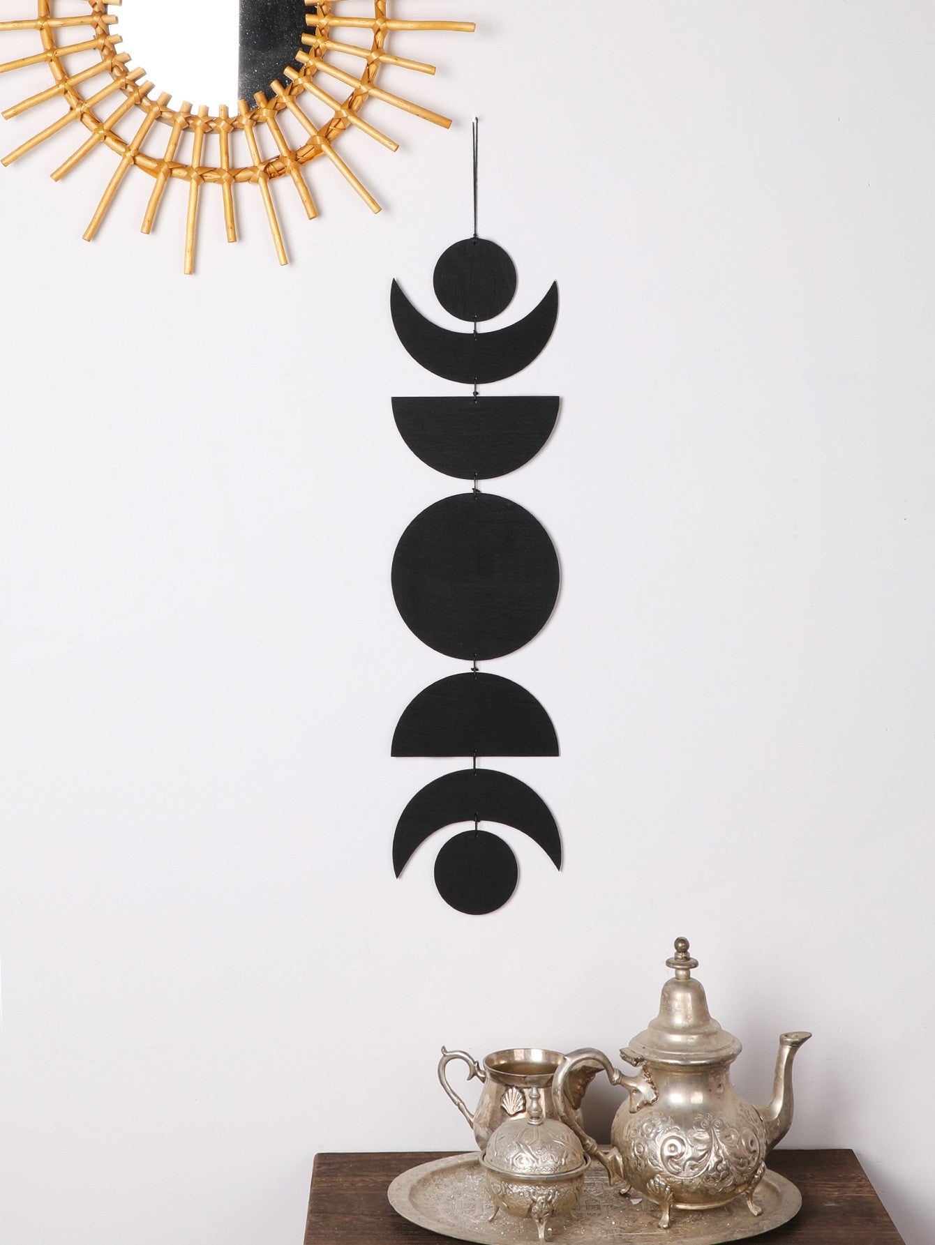 Sun And Moon Wood Wall Hanger