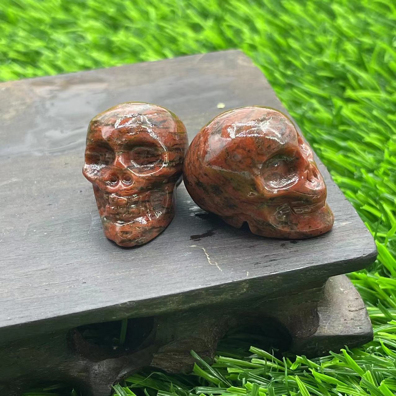 Natural Stone, Mini Carved Skull Semi-precious