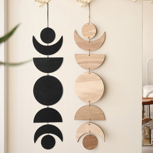 Sun And Moon Wood Wall Hanger
