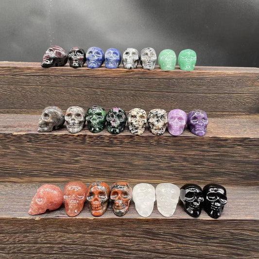 Natural Stone, Mini Carved Skull Semi-precious