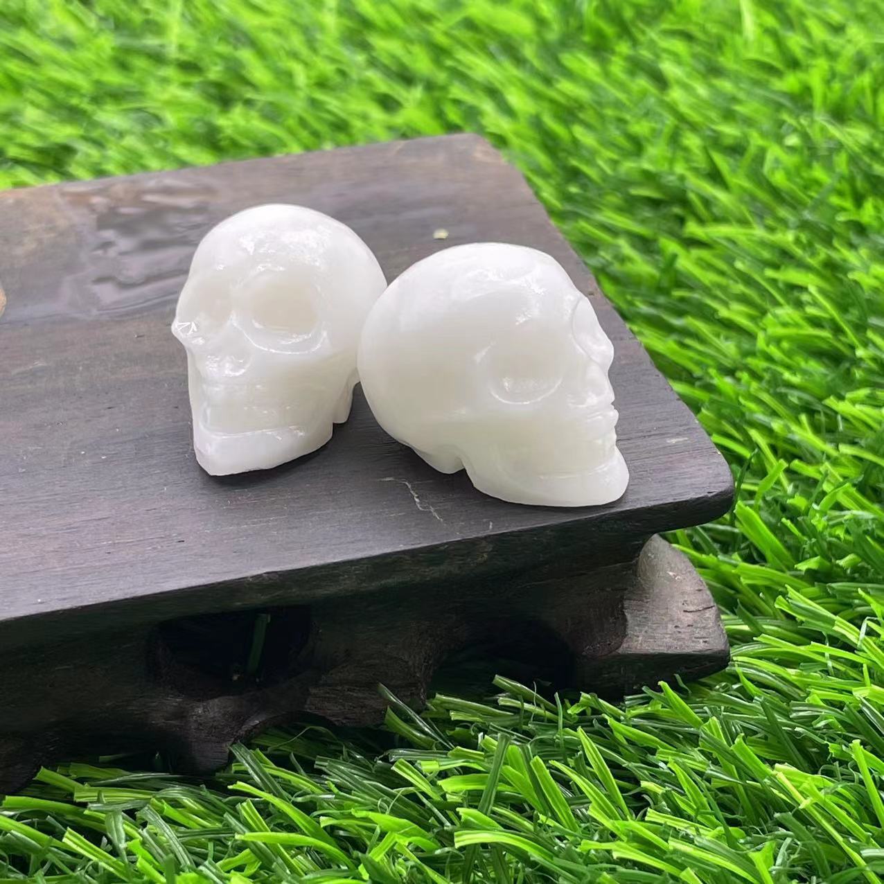 Natural Stone, Mini Carved Skull Semi-precious