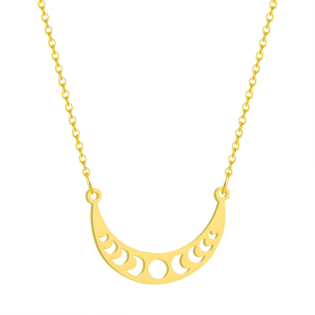 Stainless Steel Moon Phase Pendant