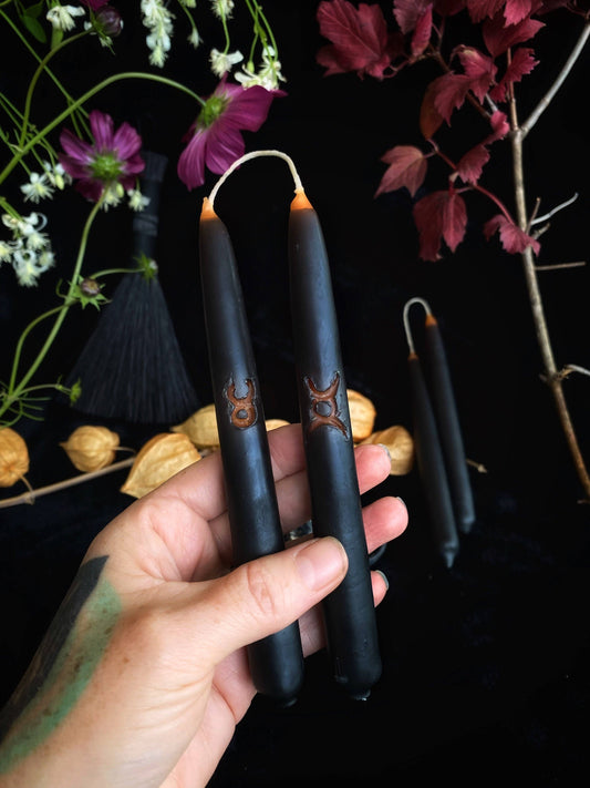 Specialty Witches Wands - Hand Dipped, Taper Beeswax Spell (