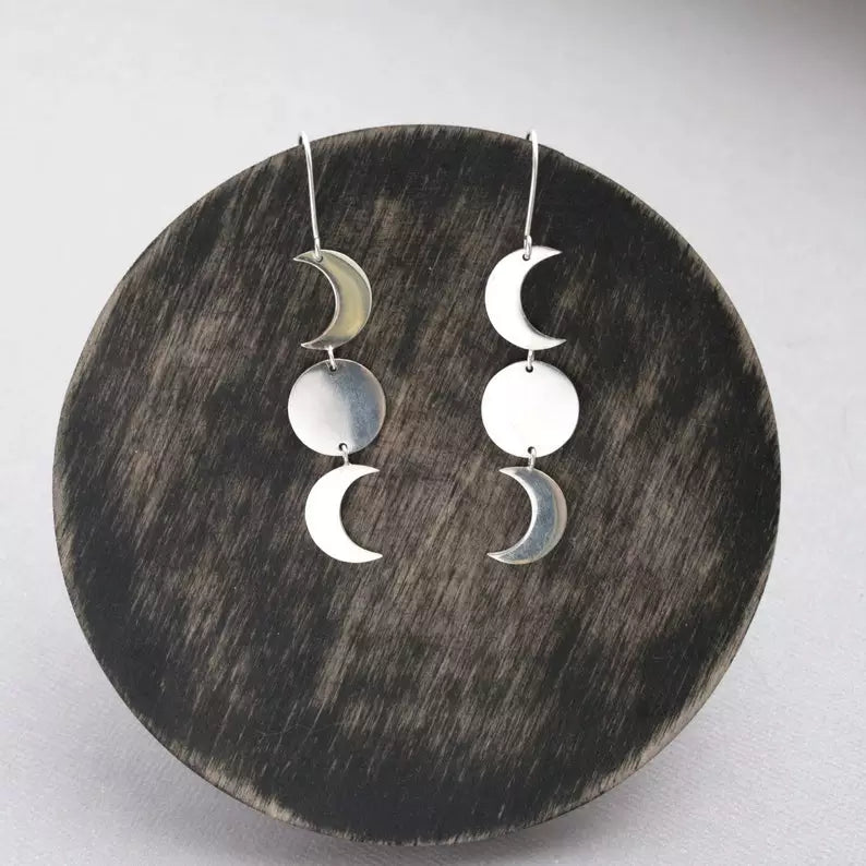 Triple Goddess Moon Phase Earrings